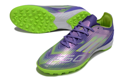 Unisex Adidas F50 Pro TF Artificial Turf Low-Tops Football Shoes - Purple/Yellow/Silver