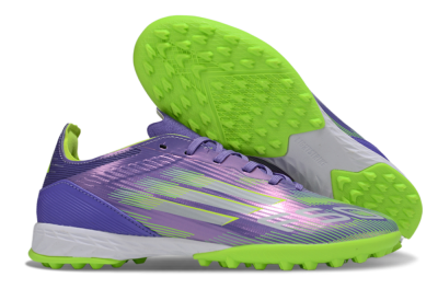 Unisex Adidas F50 Pro TF Artificial Turf Low-Tops Football Shoes - Purple/Yellow/Silver
