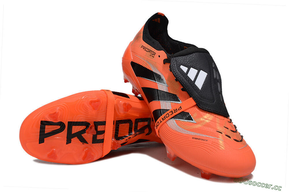 Unisex Adidas Predator 25 Foldover Tongue FG Firm Ground Low-Tops Football Boots - Red/Black/White 3