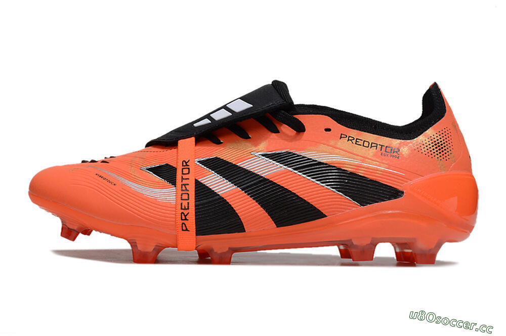 Unisex Adidas Predator 25 Foldover Tongue FG Firm Ground Low-Tops Football Boots - Red/Black/White 0