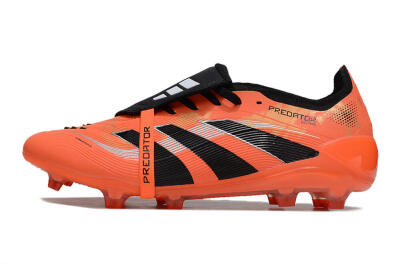 Unisex Adidas Predator 25 Foldover Tongue FG Firm Ground Low-Tops Football Boots - Red/Black/White