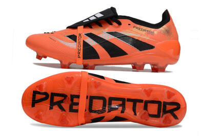 Unisex Adidas Predator 25 Foldover Tongue FG Firm Ground Low-Tops Football Boots - Red/Black/White