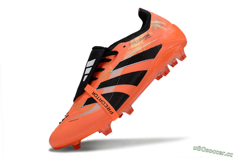 Unisex Adidas Predator 25 Foldover Tongue FG Firm Ground Low-Tops Football Boots - Red/Black/White 5