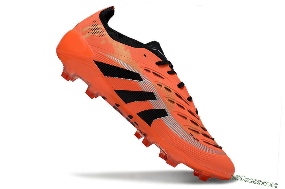 Unisex Adidas Predator 25 Elite FG Firm Ground Low-Tops Football Boots - Red/Black/White 4