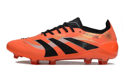 Unisex Adidas Predator 25 Elite FG Firm Ground Low-Tops Football Boots - Red/Black/White