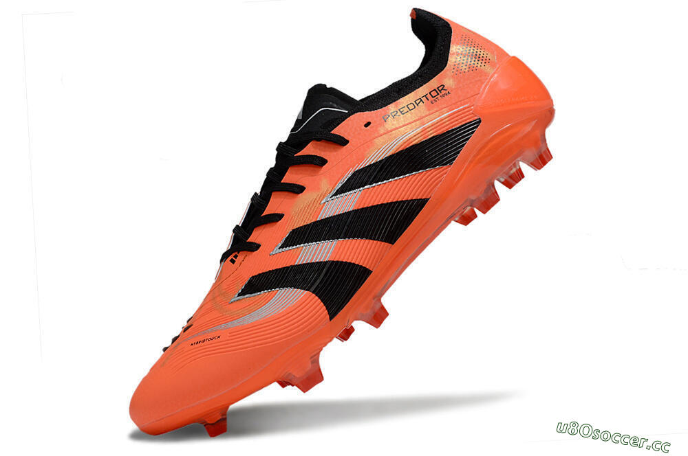 Unisex Adidas Predator 25 Elite FG Firm Ground Low-Tops Football Boots - Red/Black/White 5