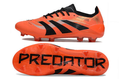Unisex Adidas Predator 25 Elite FG Firm Ground Low-Tops Football Boots - Red/Black/White