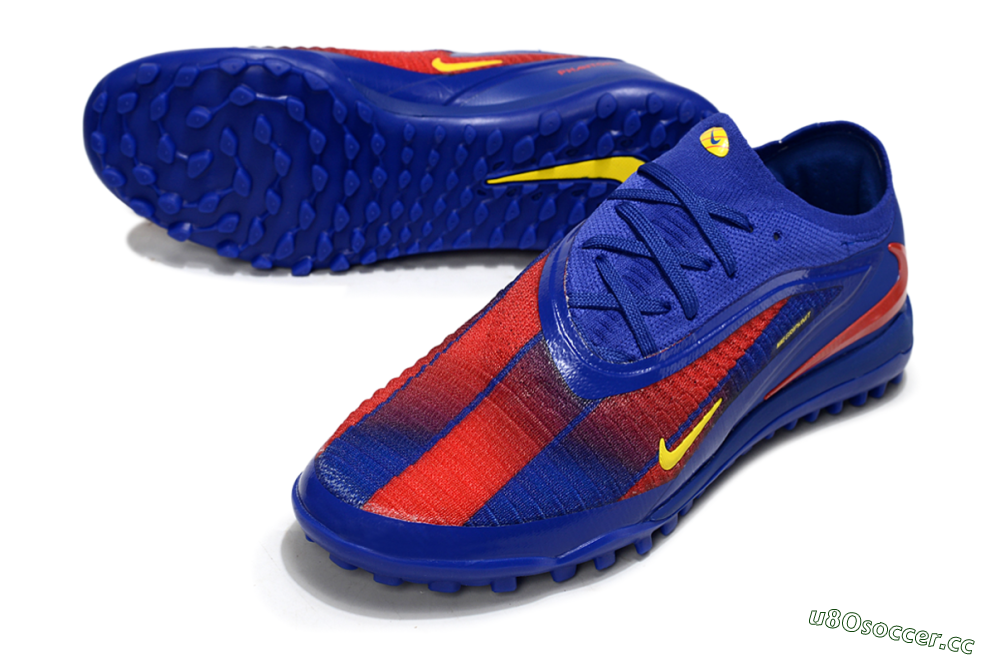 Men's Nike Phantom 6 Low Elite TF Artificial Turf Low-Tops Football Shoes - Blue/Red/Yellow 3