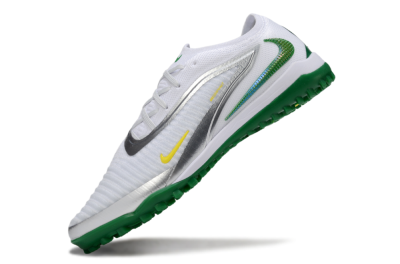 Men's Nike Phantom 6 Low Elite TF Artificial Turf Low-Tops Football Shoes - White/Silver/Yellow