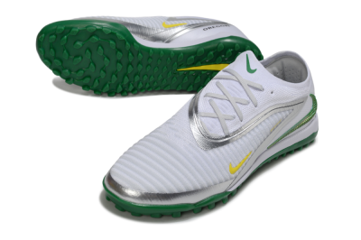 Men's Nike Phantom 6 Low Elite TF Artificial Turf Low-Tops Football Shoes - White/Silver/Yellow