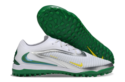 Men's Nike Phantom 6 Low Elite TF Artificial Turf Low-Tops Football Shoes - White/Silver/Yellow
