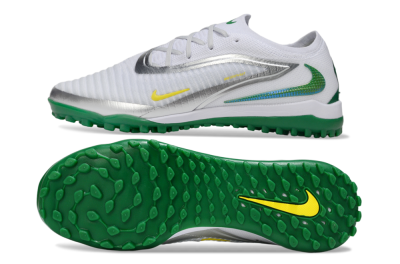 Men's Nike Phantom 6 Low Elite TF Artificial Turf Low-Tops Football Shoes - White/Silver/Yellow