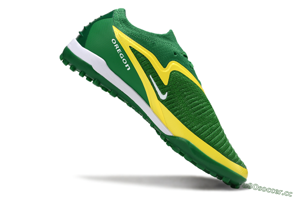 Men's Nike Phantom 6 Low Elite TF Artificial Turf Low-Tops Football Shoes - Green/Yellow/White 4