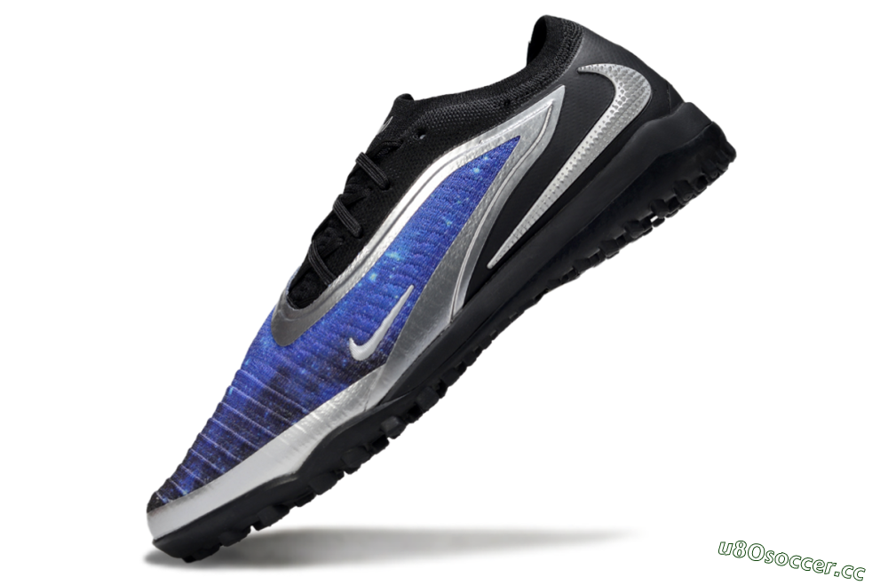 Men's Nike Phantom 6 Low Elite TF Artificial Turf Low-Tops Football Shoes - Blue/Silver/Black 5
