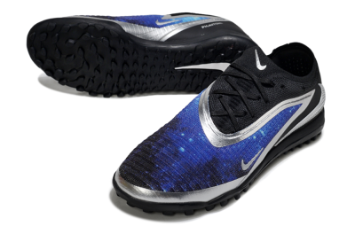 Men's Nike Phantom 6 Low Elite TF Artificial Turf Low-Tops Football Shoes - Blue/Silver/Black