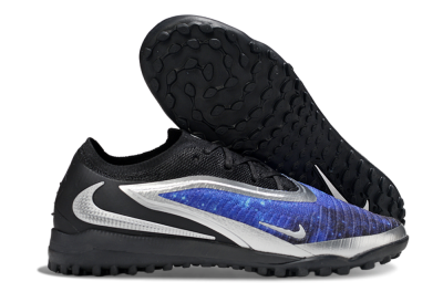 Men's Nike Phantom 6 Low Elite TF Artificial Turf Low-Tops Football Shoes - Blue/Silver/Black