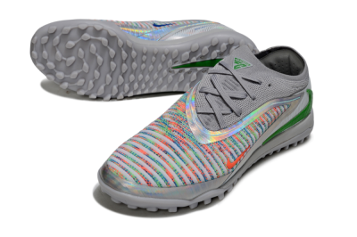 Men's Nike Phantom 6 Low Elite TF Artificial Turf Low-Tops Football Shoes - Grey/Silver/Yellow