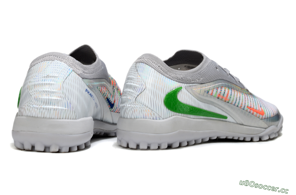Men's Nike Phantom 6 Low Elite TF Artificial Turf Low-Tops Football Shoes - Grey/Silver/Yellow 6
