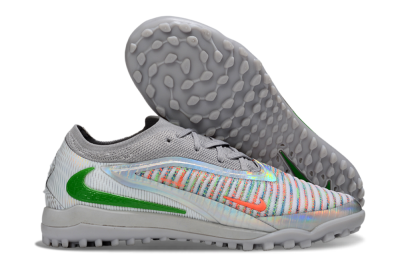 Men's Nike Phantom 6 Low Elite TF Artificial Turf Low-Tops Football Shoes - Grey/Silver/Yellow