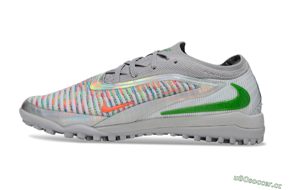 Men's Nike Phantom 6 Low Elite TF Artificial Turf Low-Tops Football Shoes - Grey/Silver/Yellow 0