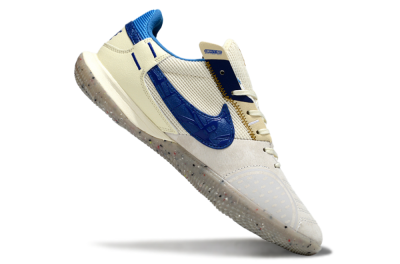 Unisex Nike Street Gato IC Indoor & Futsal Low-Tops Football Shoes - Grey/Beige/Blue