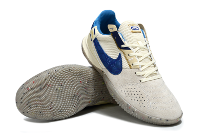 Unisex Nike Street Gato IC Indoor & Futsal Low-Tops Football Shoes - Grey/Beige/Blue