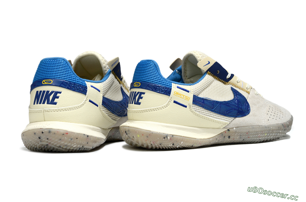 Unisex Nike Street Gato IC Indoor & Futsal Low-Tops Football Shoes - Grey/Beige/Blue 6