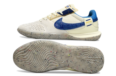 Unisex Nike Street Gato IC Indoor & Futsal Low-Tops Football Shoes - Grey/Beige/Blue