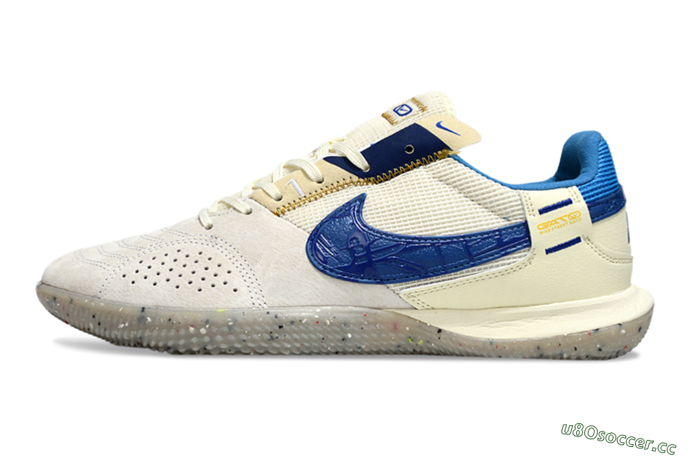 Unisex Nike Street Gato IC Indoor & Futsal Low-Tops Football Shoes - Grey/Beige/Blue 0