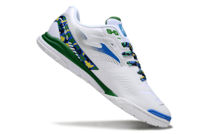 Men's Joma Top Flex IC Indoor & Futsal Low-Tops Football Shoes - White/Silver/Blue