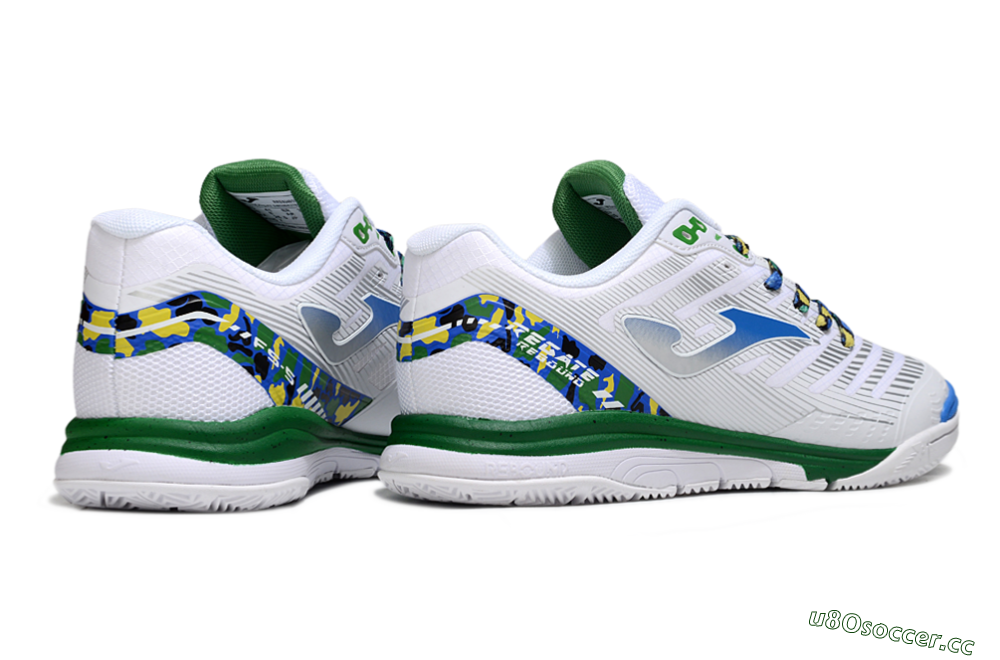 Men's Joma Top Flex IC Indoor & Futsal Low-Tops Football Shoes - White/Silver/Blue 6