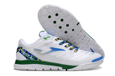 Men's Joma Top Flex IC Indoor & Futsal Low-Tops Football Shoes - White/Silver/Blue
