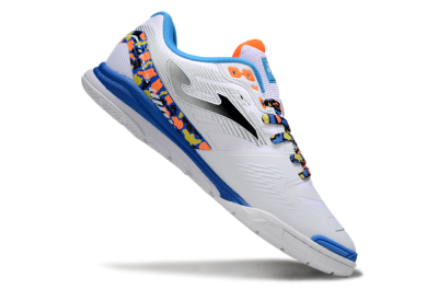 Men's Joma Top Flex IC Indoor & Futsal Low-Tops Football Shoes - White/Silver/Blue
