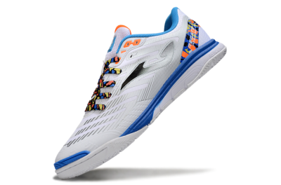 Men's Joma Top Flex IC Indoor & Futsal Low-Tops Football Shoes - White/Silver/Blue