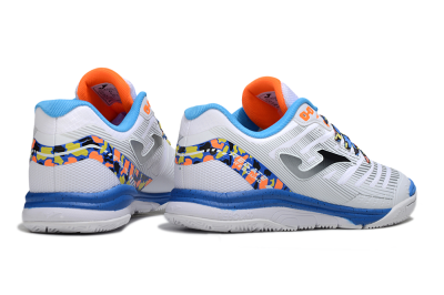 Men's Joma Top Flex IC Indoor & Futsal Low-Tops Football Shoes - White/Silver/Blue