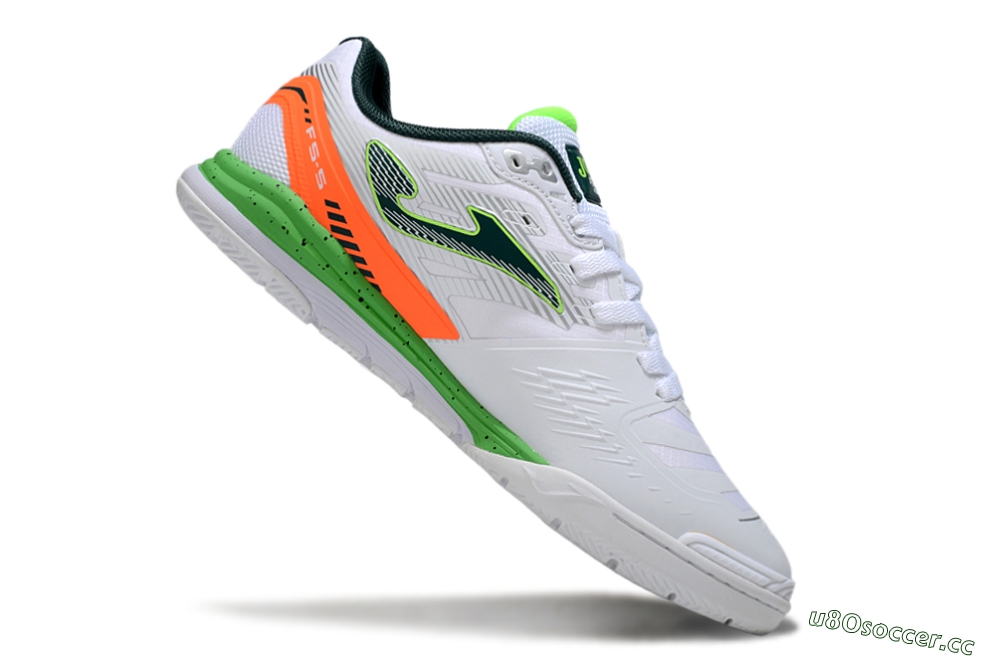 Men's Joma Top Flex IC Indoor & Futsal Low-Tops Football Shoes - White/Yellow/Red 4