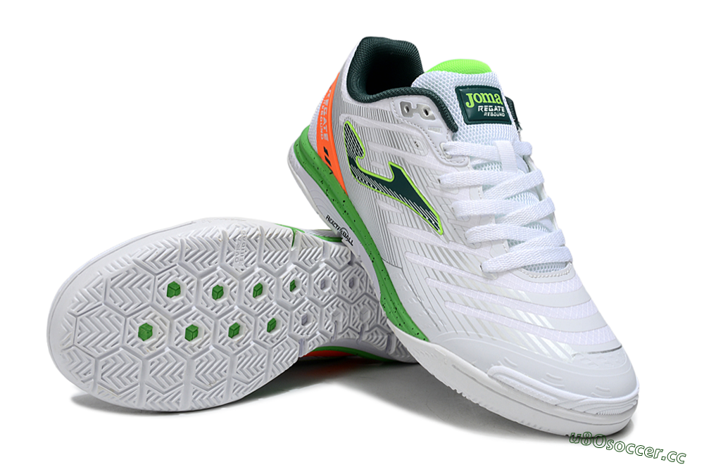 Men's Joma Top Flex IC Indoor & Futsal Low-Tops Football Shoes - White/Yellow/Red 3