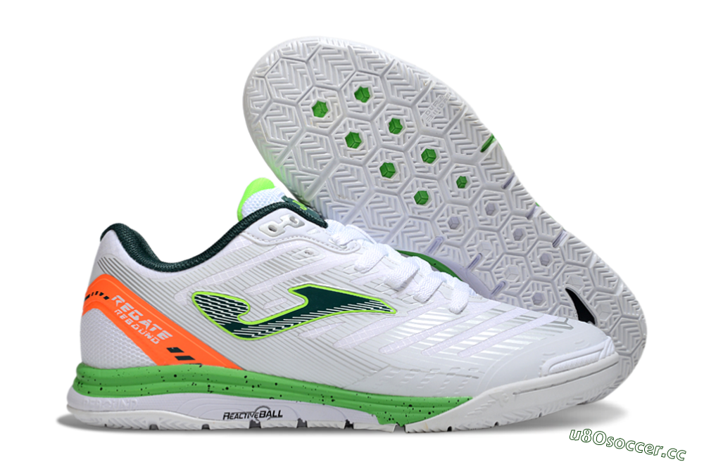 Men's Joma Top Flex IC Indoor & Futsal Low-Tops Football Shoes - White/Yellow/Red 2