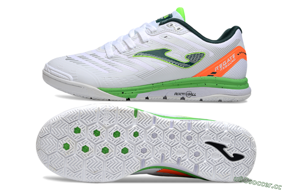 Men's Joma Top Flex IC Indoor & Futsal Low-Tops Football Shoes - White/Yellow/Red 1