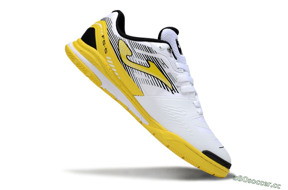 Men's Joma Top Flex IC Indoor & Futsal Low-Tops Football Shoes - White/Black/Yellow 4
