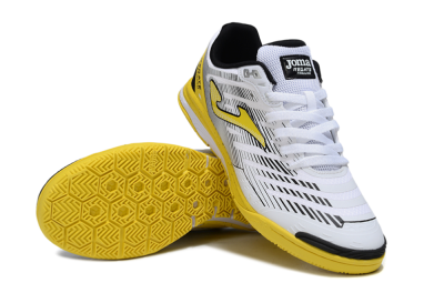 Men's Joma Top Flex IC Indoor & Futsal Low-Tops Football Shoes - White/Black/Yellow