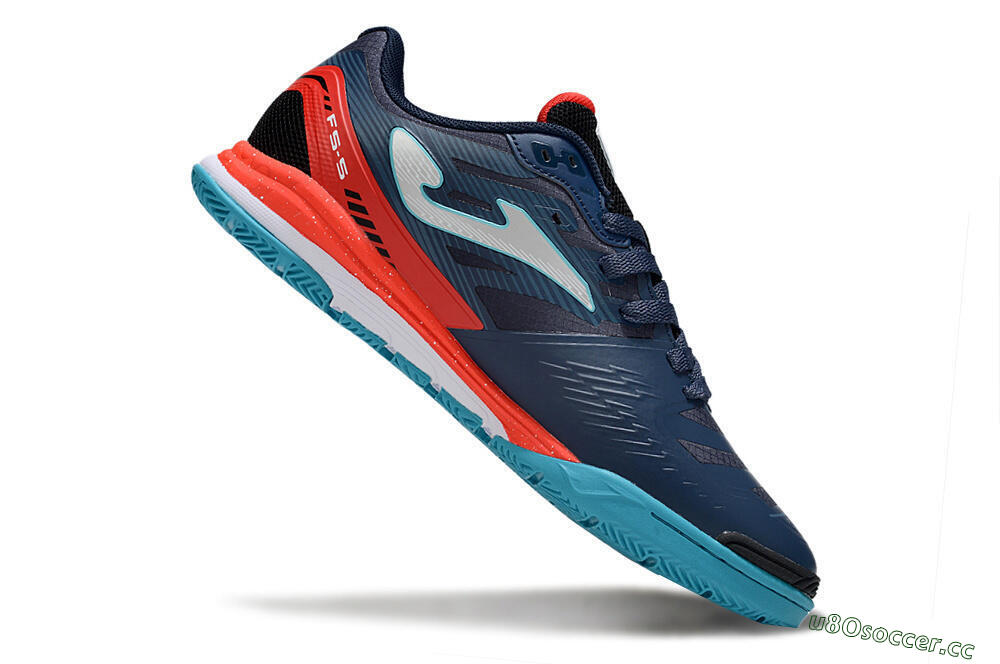 Men's Joma Top Flex IC Indoor & Futsal Low-Tops Football Shoes - Blue/Silver/Red 4
