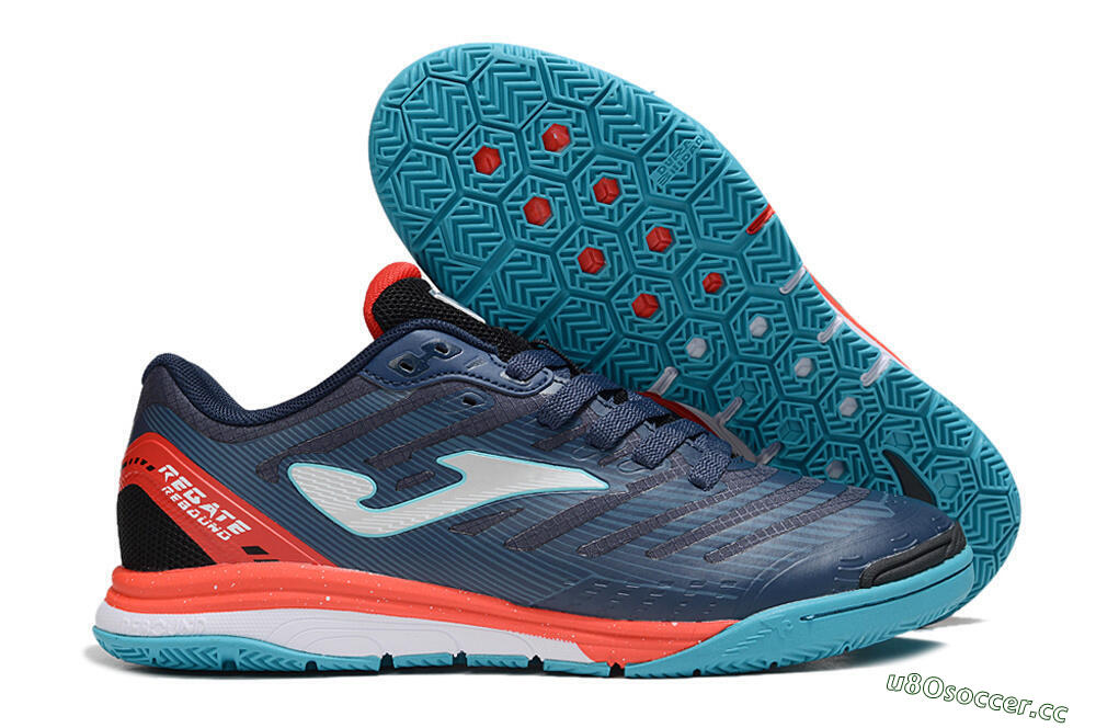 Men's Joma Top Flex IC Indoor & Futsal Low-Tops Football Shoes - Blue/Silver/Red 2