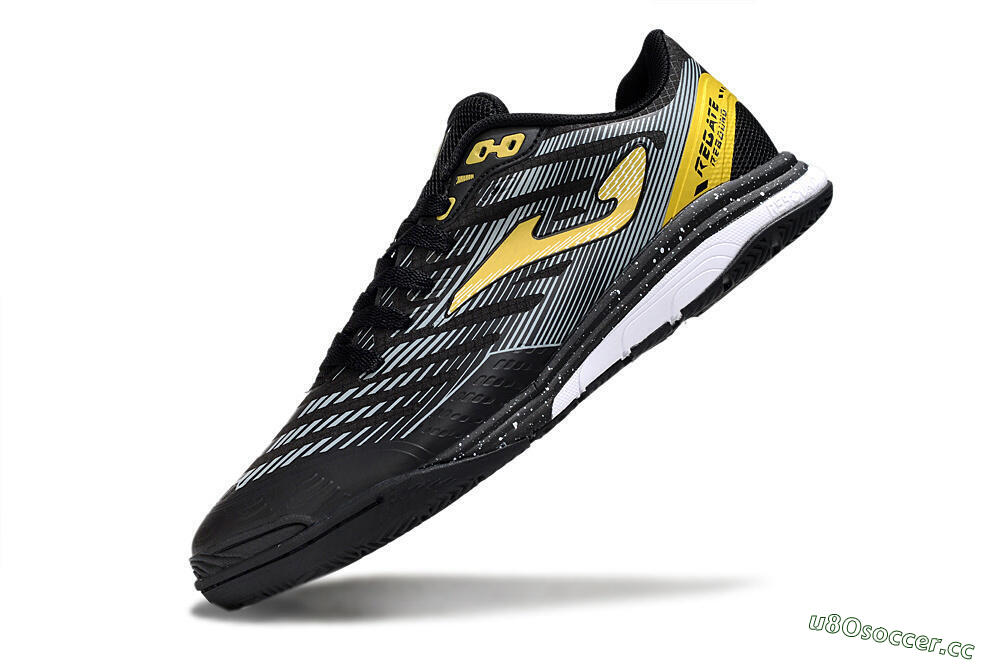 Men's Joma Top Flex IC Indoor & Futsal Low-Tops Football Shoes - Black/Gold/White 5