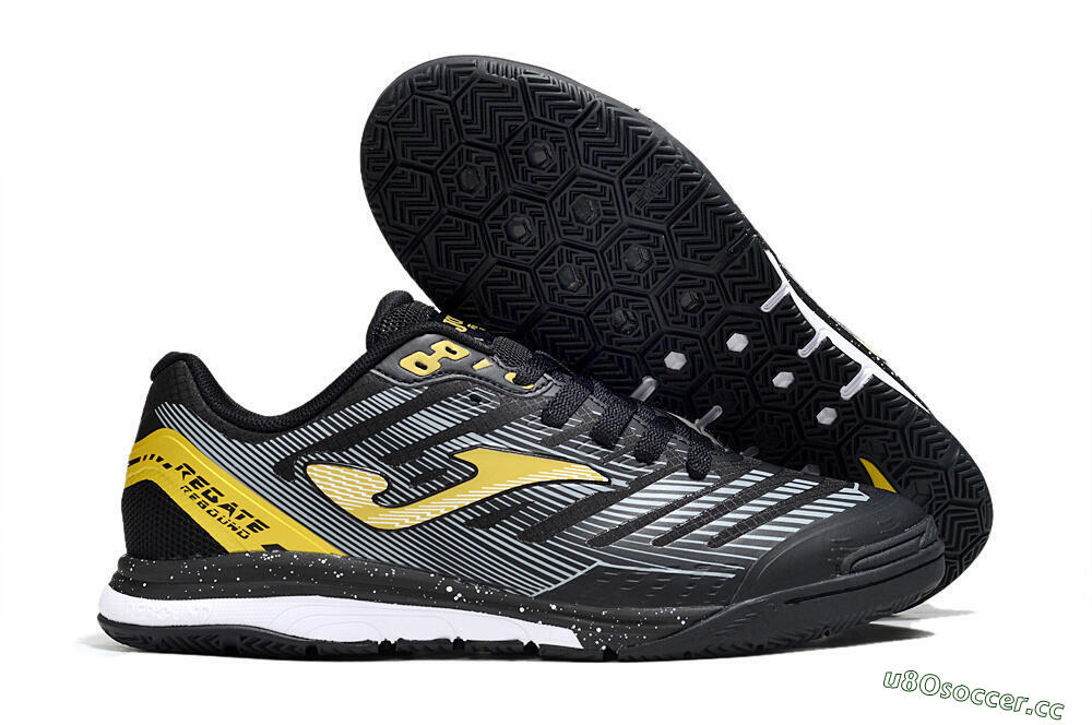 Men's Joma Top Flex IC Indoor & Futsal Low-Tops Football Shoes - Black/Gold/White 2