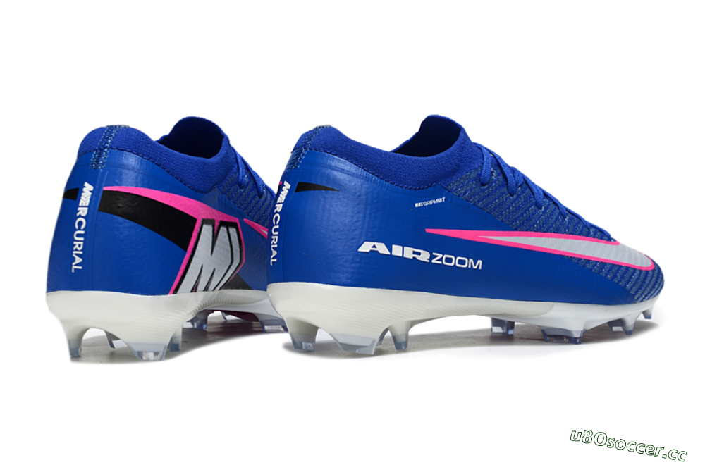 Unisex Nike Air Zoom Mercurial Vapor 16 Elite FG Firm Ground Low-Tops Football Boots - Blue/Pink/Silver 6