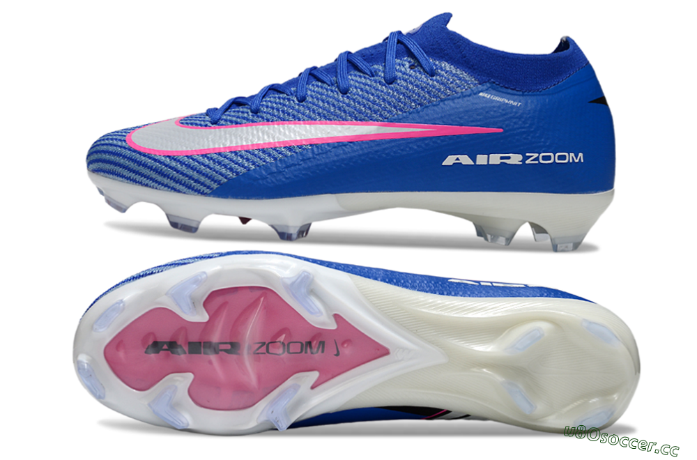 Unisex Nike Air Zoom Mercurial Vapor 16 Elite FG Firm Ground Low-Tops Football Boots - Blue/Pink/Silver 1