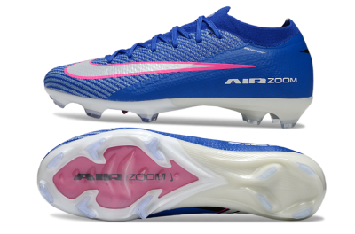 Unisex Nike Air Zoom Mercurial Vapor 16 Elite FG Firm Ground Low-Tops Football Boots - Blue/Pink/Silver
