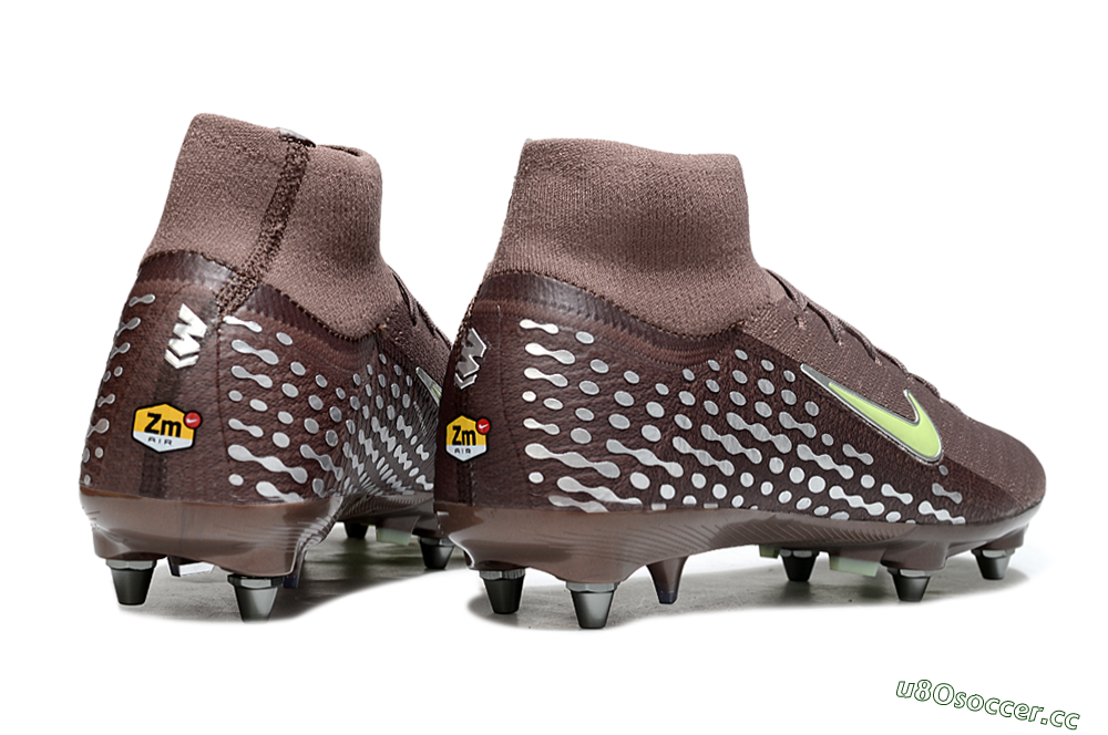 Men's Nike Air Zoom Mercurial Superfly 10 Elite SG Soft Ground High-Tops Football Boots - Brown/Yellow/White 6