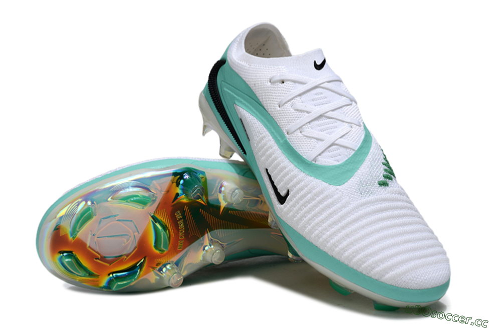 Unisex Nike Phantom 6 Low Elite FG Firm Ground Low-Tops Football Boots - White/Jade/Black 3